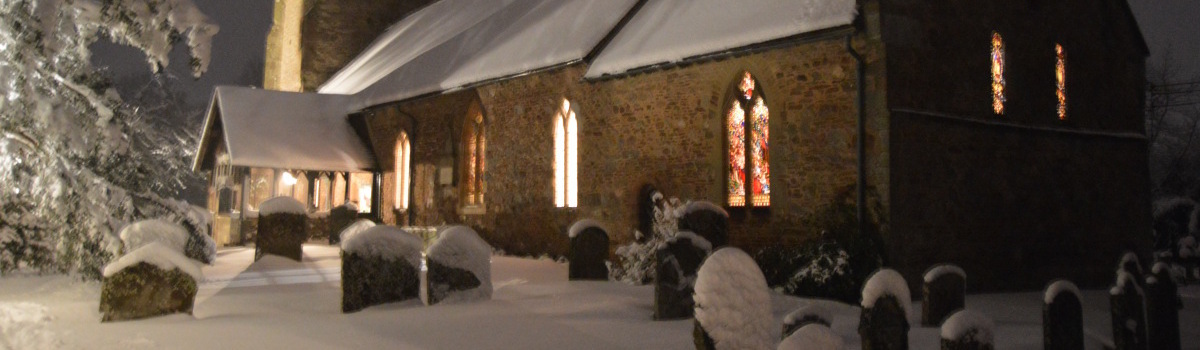 Mathon Church in the snow